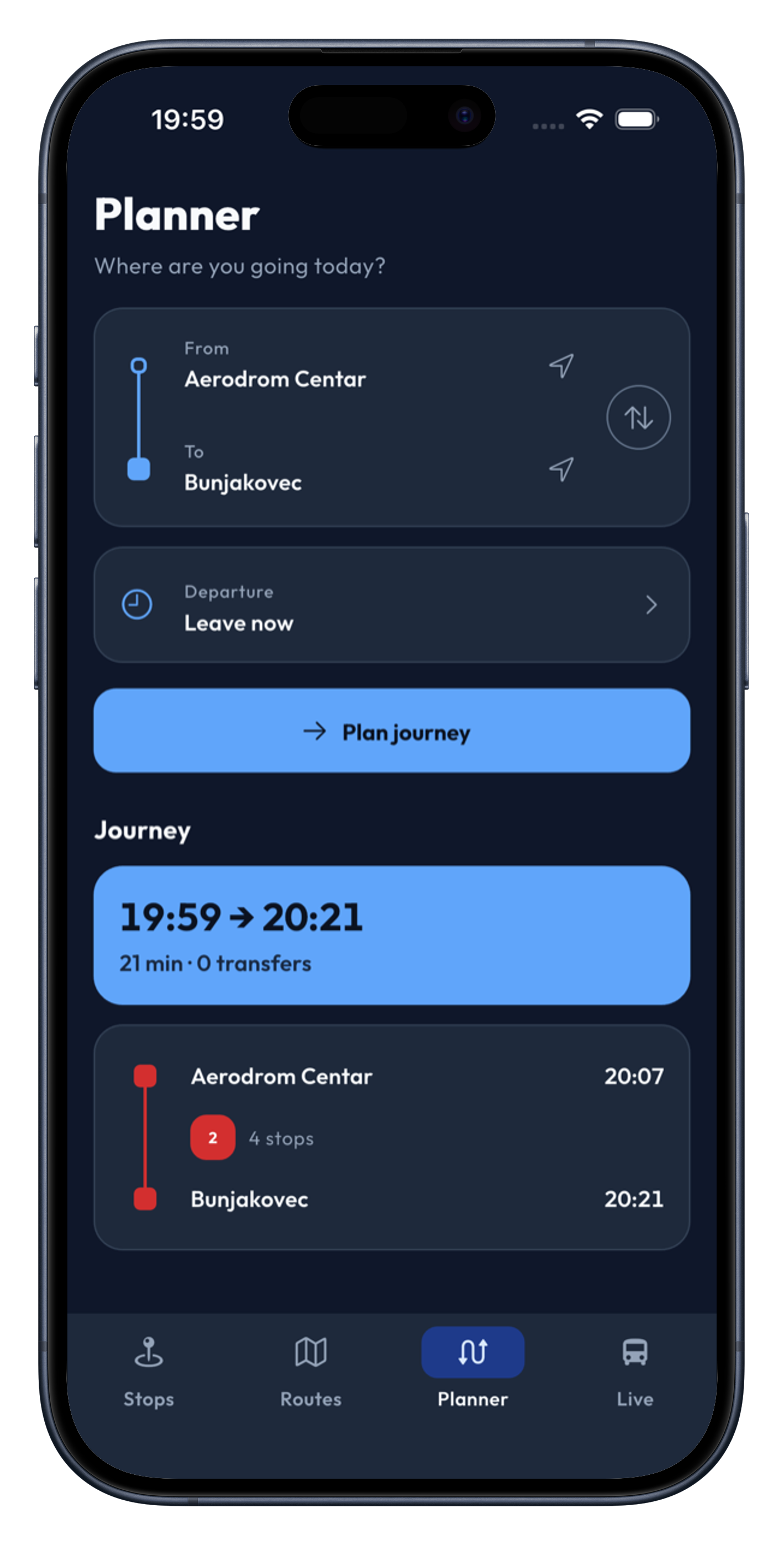 CityBus app screenshot